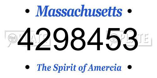 4298453 Massachusetts License Plate