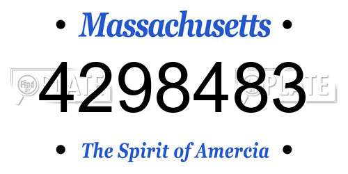 4298483 Massachusetts License Plate
