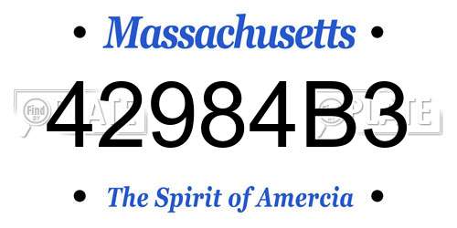 42984B3 Massachusetts License Plate