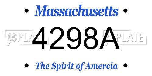 4298A Massachusetts License Plate