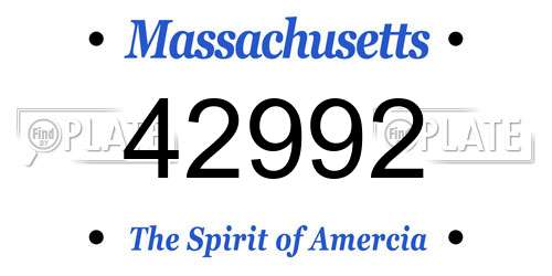 42992 Massachusetts License Plate
