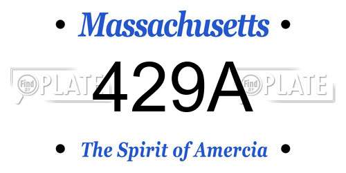 429A Massachusetts License Plate