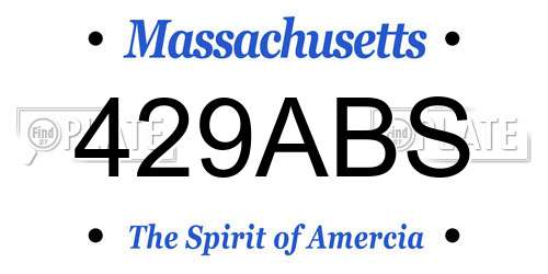 429ABS Massachusetts License Plate