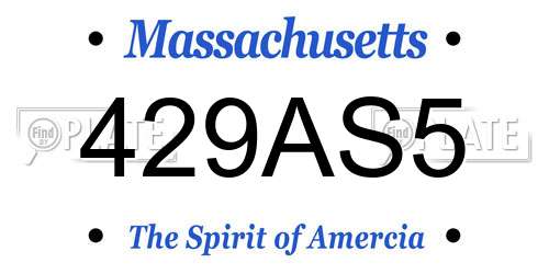 429AS5 Massachusetts License Plate