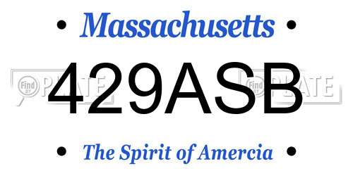 429ASB Massachusetts License Plate