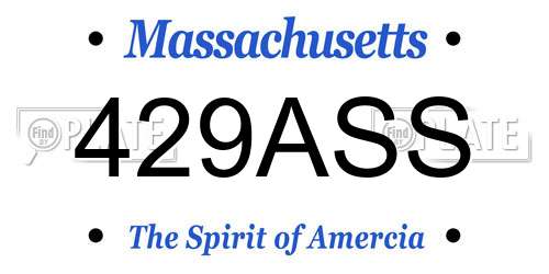 429ASS Massachusetts License Plate
