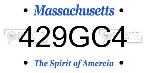 429GC4 Massachusetts License Plate