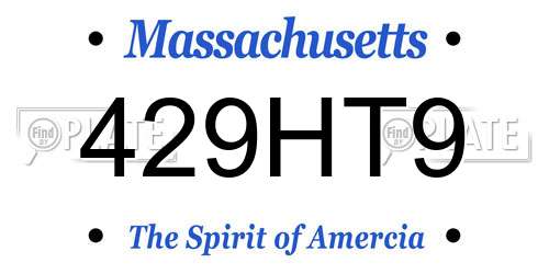 429HT9 Massachusetts License Plate