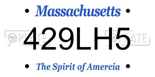 429LH5 Massachusetts License Plate