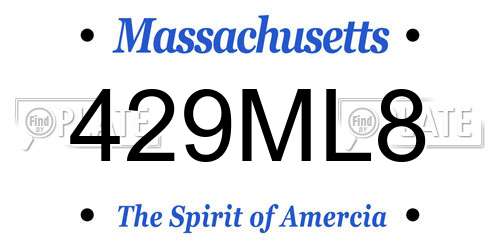 429ML8 Massachusetts License Plate