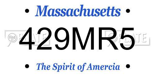 429MR5 Massachusetts License Plate