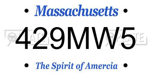 429MW5 Massachusetts License Plate