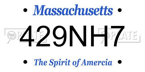429NH7 Massachusetts License Plate