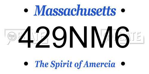 429NM6 Massachusetts License Plate
