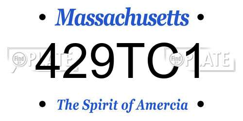 429TC1 Massachusetts License Plate