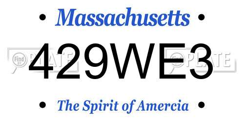 429WE3 Massachusetts License Plate