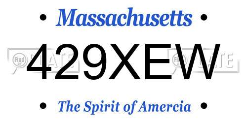 429XEW Massachusetts License Plate