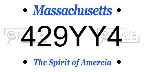 429YY4 Massachusetts License Plate
