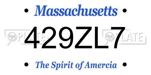 429ZL7 Massachusetts License Plate