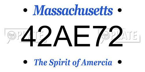 42AE72 Massachusetts License Plate
