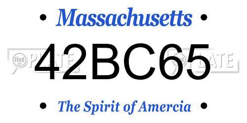 42BC65 Massachusetts License Plate