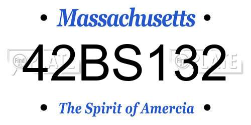 42BS132 Massachusetts License Plate