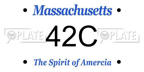 42C Massachusetts License Plate