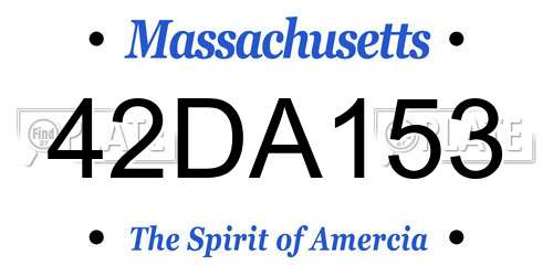 42DA153 Massachusetts License Plate