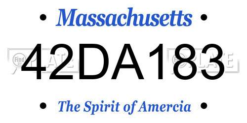 42DA183 Massachusetts License Plate