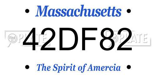 42DF82 Massachusetts License Plate