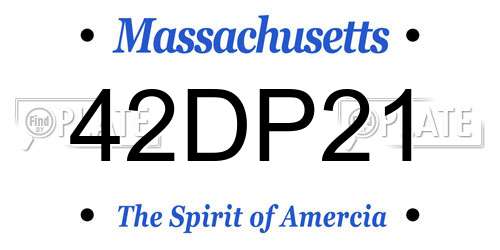 42DP21 Massachusetts License Plate