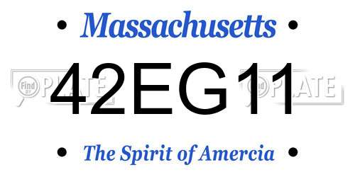 42EG11 Massachusetts License Plate