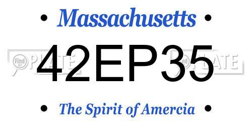 42EP35 Massachusetts License Plate