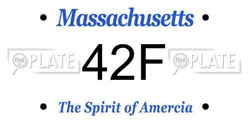 42F Massachusetts License Plate