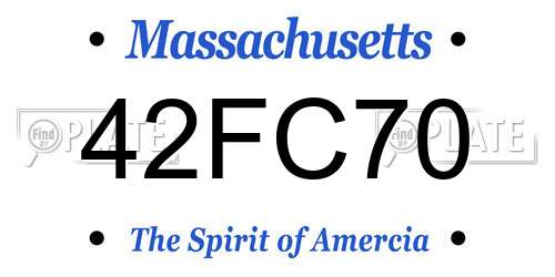 42FC70 Massachusetts License Plate