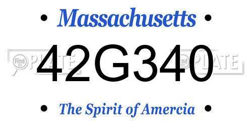 42G340 Massachusetts License Plate