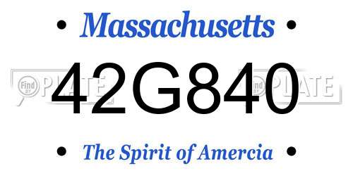42G840 Massachusetts License Plate
