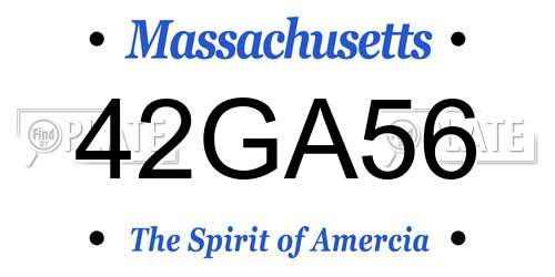 42GA56 Massachusetts License Plate
