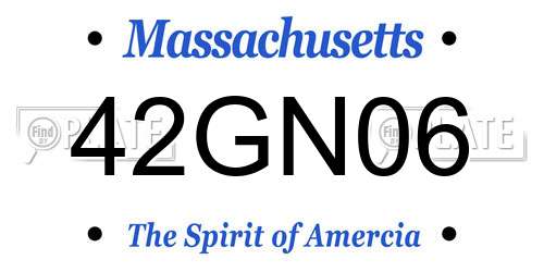 42GN06 Massachusetts License Plate
