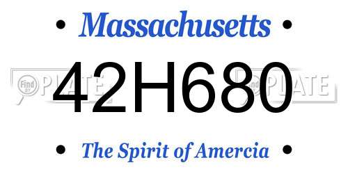42H680 Massachusetts License Plate
