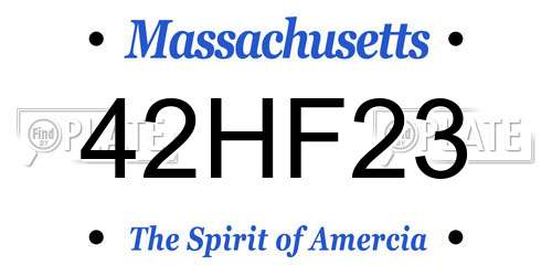 42HF23 Massachusetts License Plate