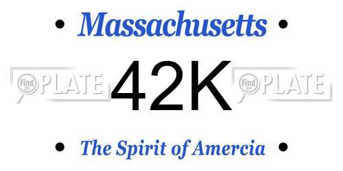 42K Massachusetts License Plate