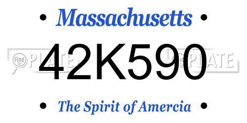42K590 Massachusetts License Plate