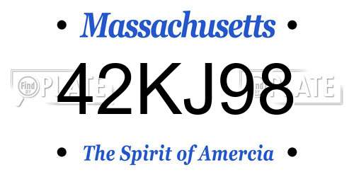 42KJ98 Massachusetts License Plate