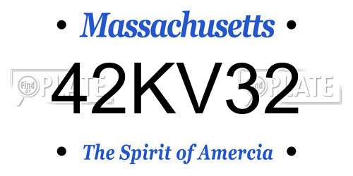 42KV32 Massachusetts License Plate