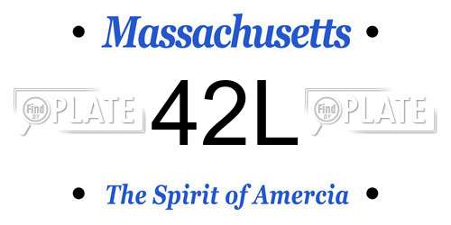 42L Massachusetts License Plate