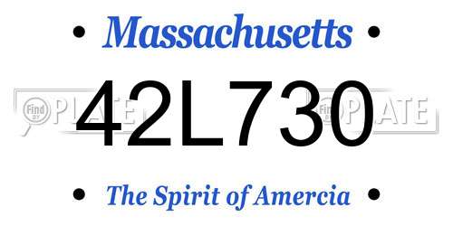 42L730 Massachusetts License Plate