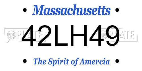 42LH49 Massachusetts License Plate
