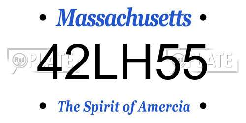 42LH55 Massachusetts License Plate