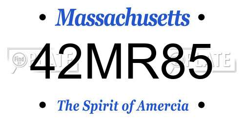 42MR85 Massachusetts License Plate
